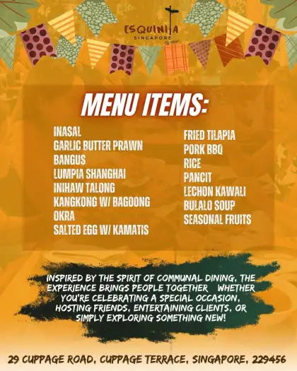 Esquinita Singapore boodle fight poster