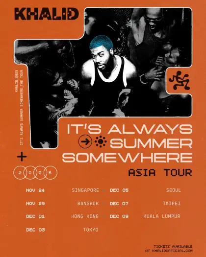 Khalid It's Always Summer Somewhere Asia Tour 2026