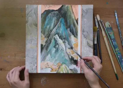 traditional chinese ink painting on canvas by Hong Kong artist Zue Chan