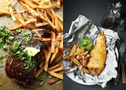 6 High Street Grill steak frites, fish & chips