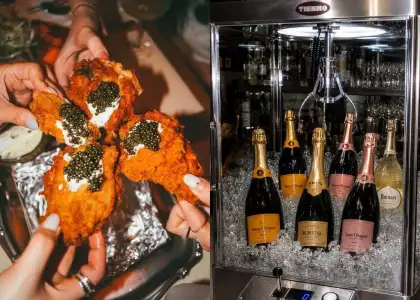 TIENMO champagne and caviar chicken wings
