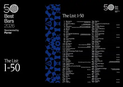 The 50 Best Bars 2026, sponsored by Perrier list