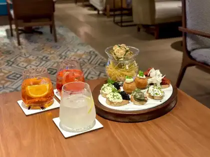 cocktails and snacks