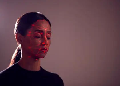 Facial recognition technology concept as woman has 2021 08 28 23 07 32 utc