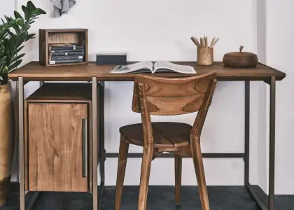 TREE karma desk split dining chairs