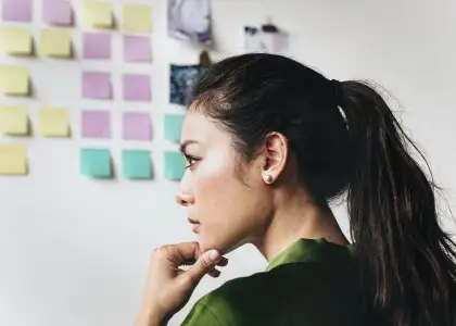 Asian businesswoman brainstorming KK2 RK8 A