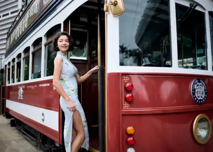Tram ride in Qipao