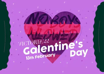 Galentines Day at Victoria 22 Round Up Your Girls For Rom Coms and Bubbles Header