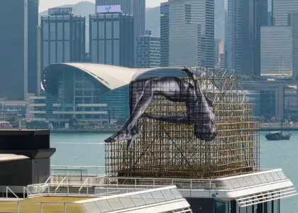 Header 12 Metre Installation at HK Harbour City by French Artist JR