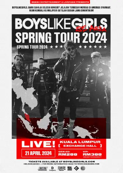Boys Like Girls ‘Spring Tour 2024’ – April 21-22