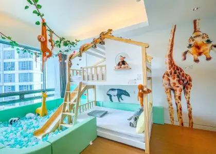 Condo Unit with Safari-inspired Bedroom for Kids