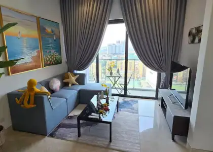 An Airbnb in Kuala Lumpur with a spacious living perfect for large groups.
