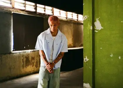 Male model poses for Against Lab