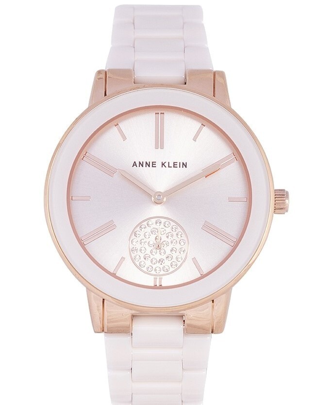 Anne Klein Rhinestone-Accented Dial Analog Watch