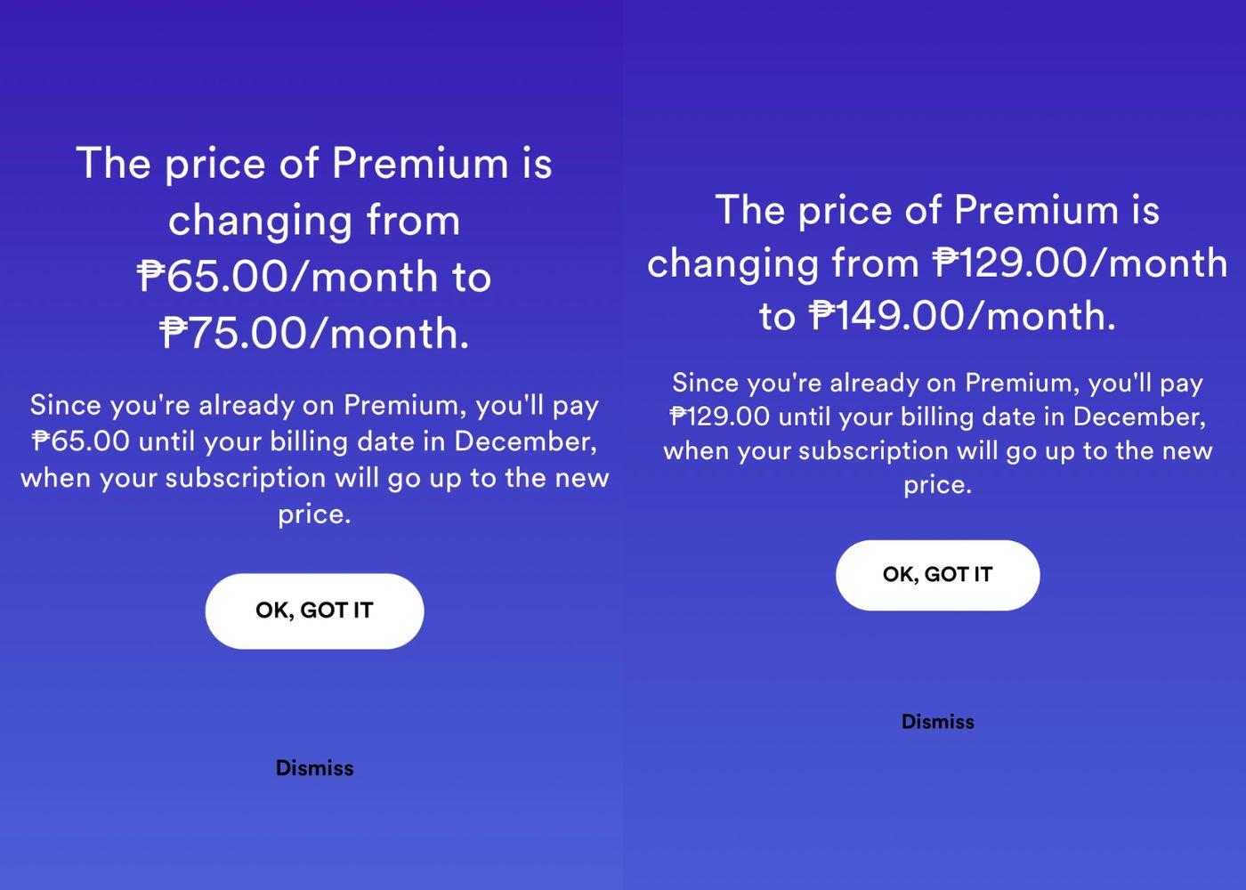 Spotify Updated Price