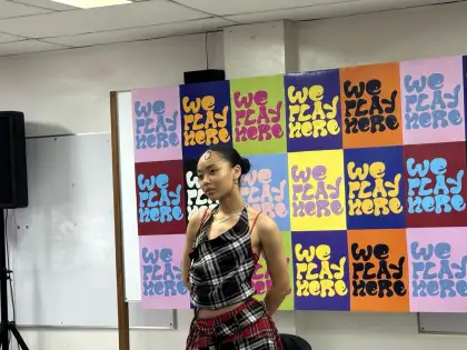 Griff at We Play Here School Tour Press Conference