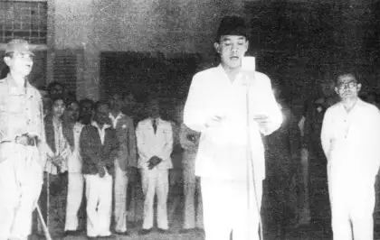 Sukarno Declaring Independence