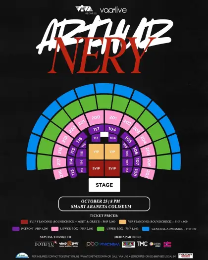 Arthur Nery 2024 Solo Concert Seat Plan and Prices