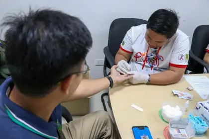 A man getting tested for HIV