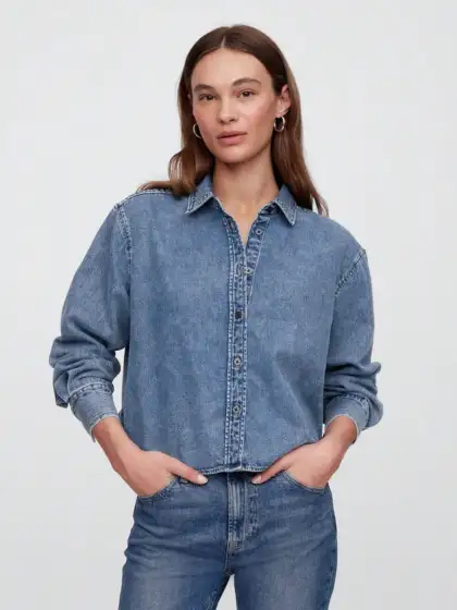 Gap Oversized Cropped Denim Shirt