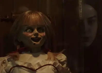 Annabelle inside the Warrens' artifacts room