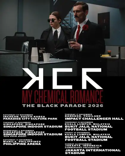 The tour dates for My Chemical Romance's Southeast Asia tour in 2026