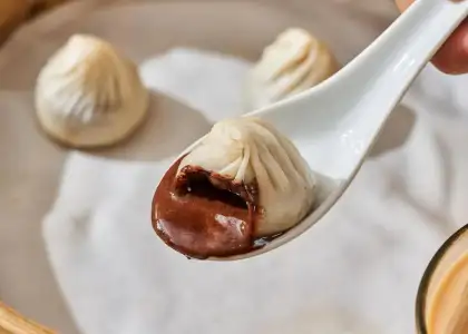 Chocolate lava xiao long bao