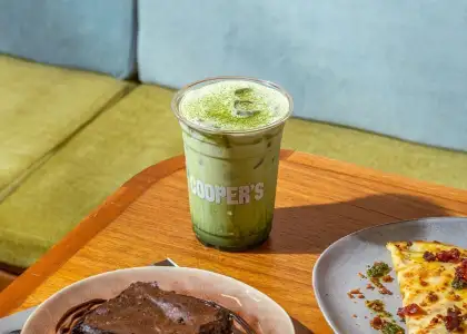 Matcha drink from Cooper's Coffee Haus