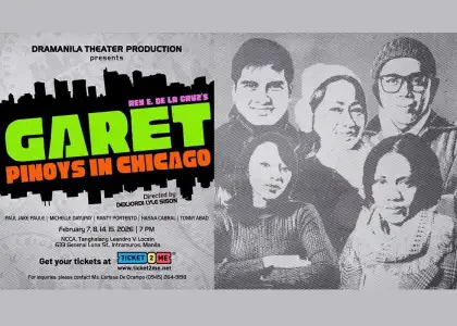 event poster for garet pinoy in chicago with the cast