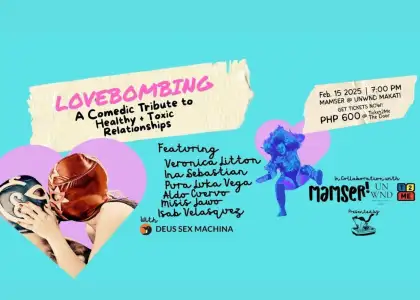 event poster for lovebombing theater play