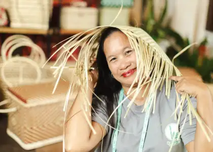 Weavers from nearby local barangays