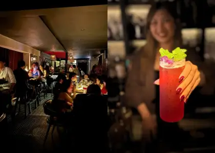 Wrong Door's interior and one of their cocktails