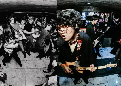 Performers and mosh pit in Mow's