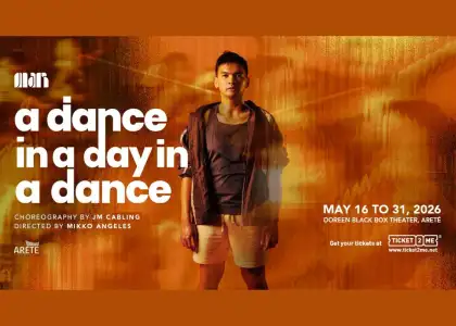 Poster promoting a dance event, featuring vibrant colors and dynamic imagery of dancers in motion.