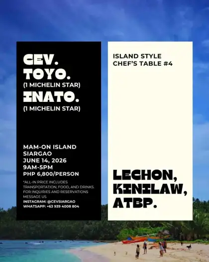 CEV Siargao Island Style Chef's Table #4 with Toyo Eatery and Inatô