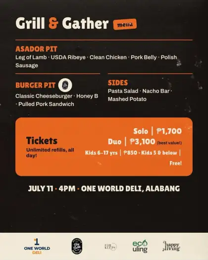 Grill & Gather with One World Deli Alabang and Big Bark PH