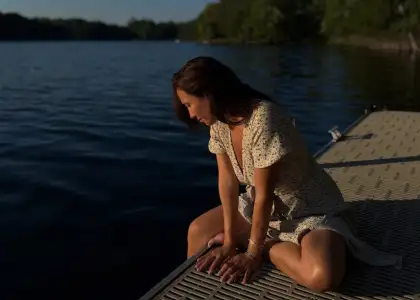 Stephanie in a lake
