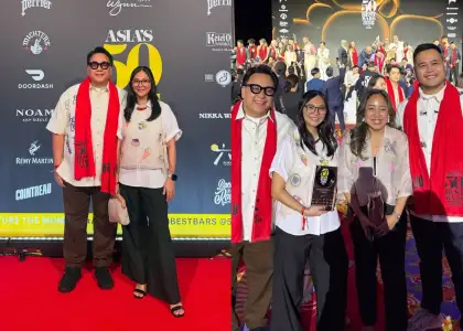 (Left Photo) Kevin and Tash Corales; (Right Photo, from Left) Kevin Corales, Tash Corales, Wendy Esteban, Patrick Leyble