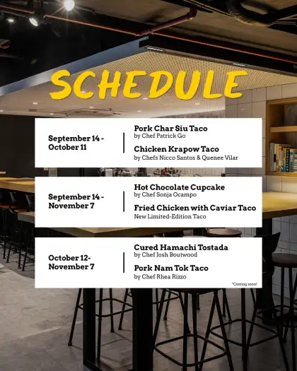 Taqueria FRANCO 3rd anniversary menu