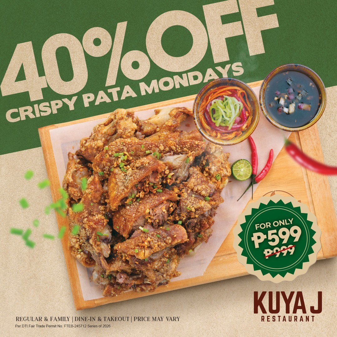 40% Off Kuya J Restaurant Crispy Pata Every Monday