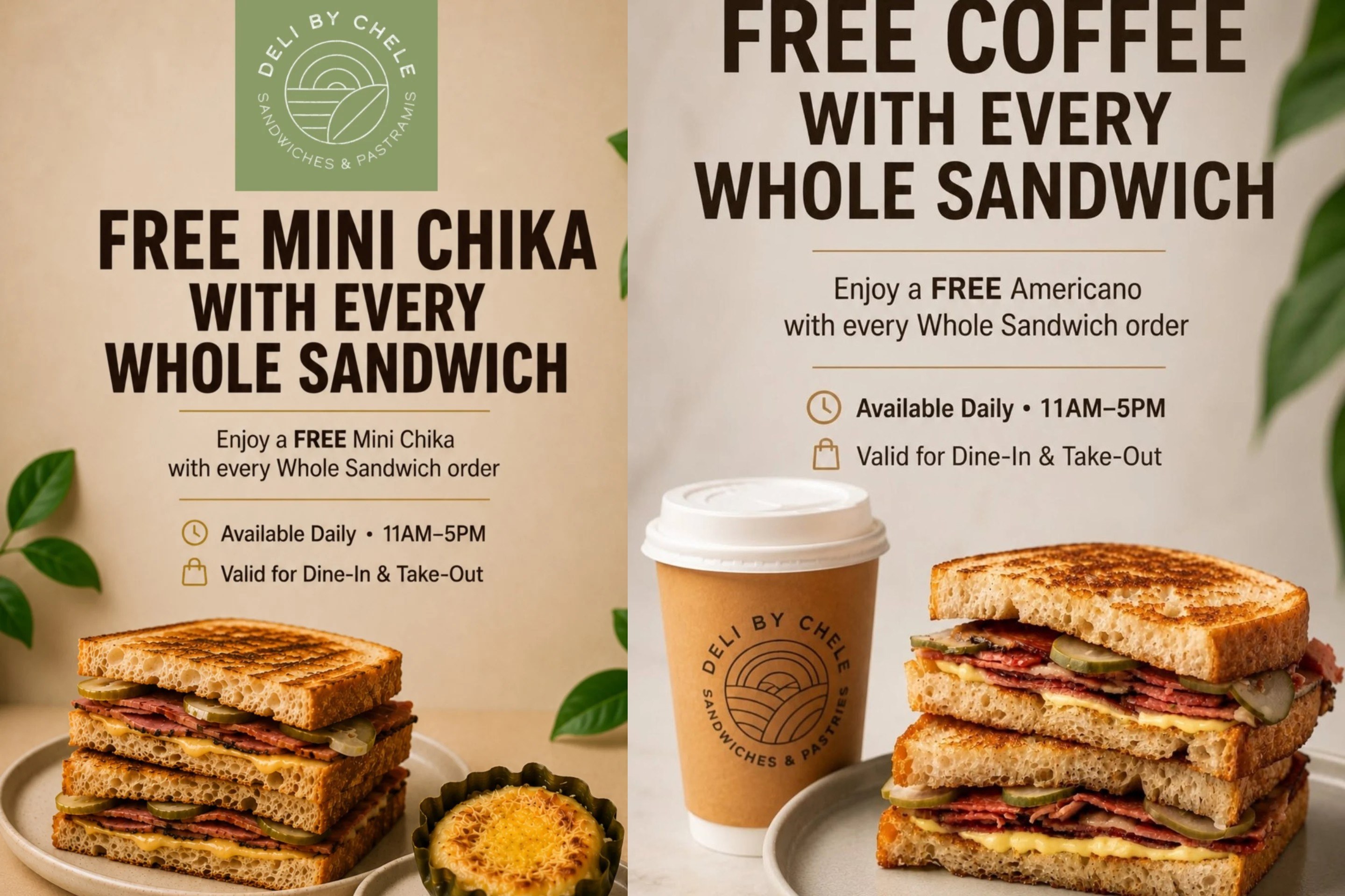 Deli by Chele: Get a Freebie with Every Whole Sandwich Order
