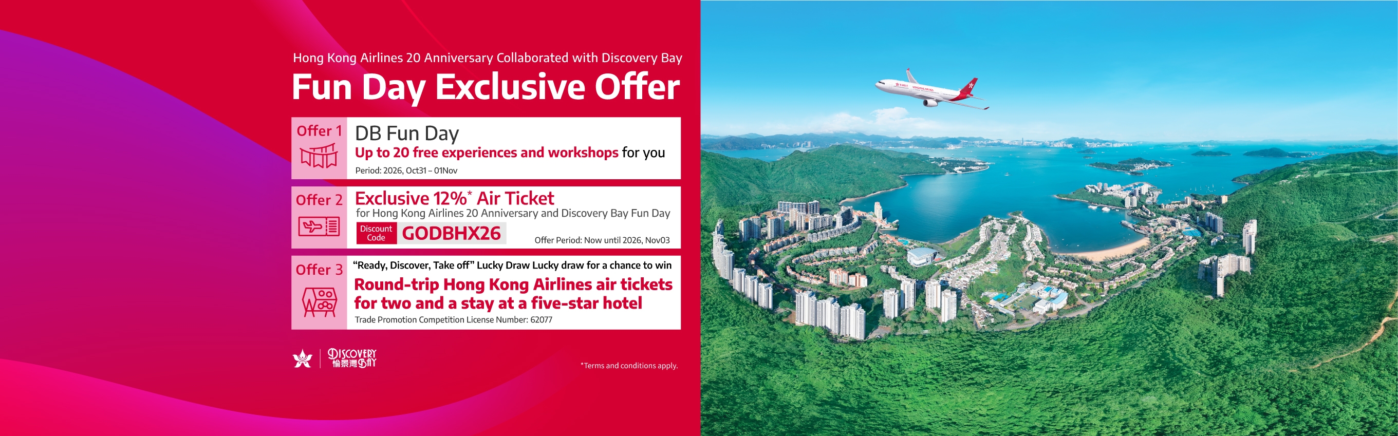 Hong Kong Airlines x Discovery Bay 'DB Fun Day' Ticket Offer: Up to 12% Off Flights