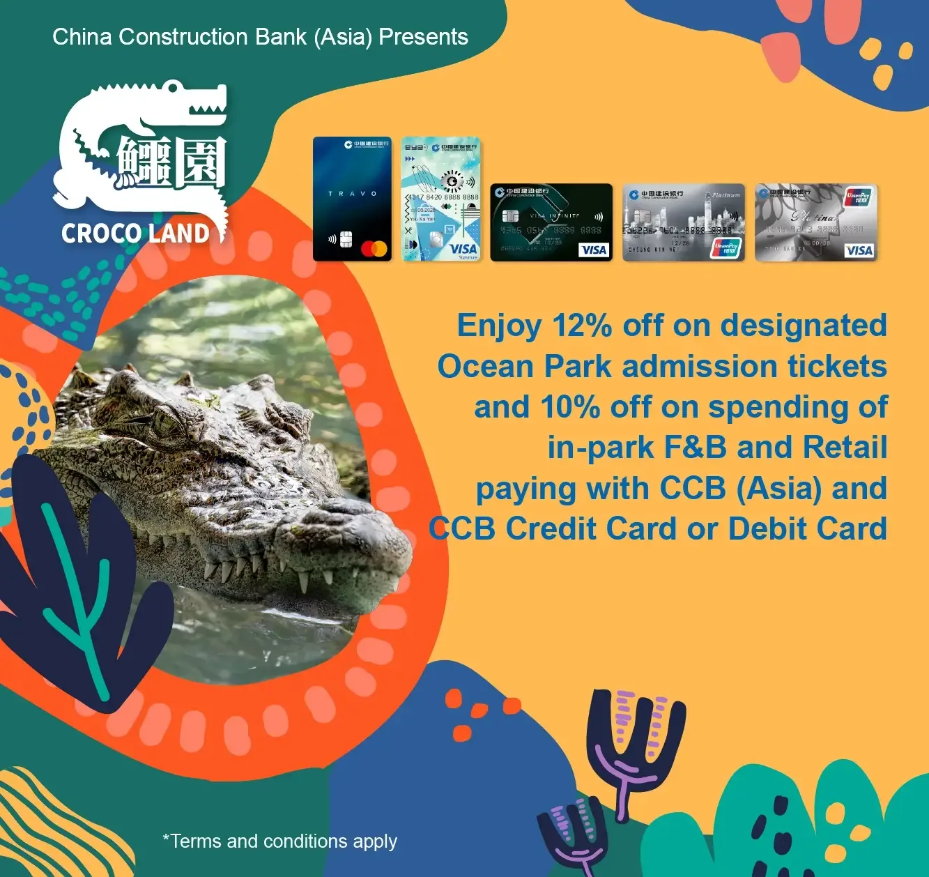 Hong Kong Ocean Park: 12% Off Admission Ticket for CCB (Asia) and CCB Cardmembers