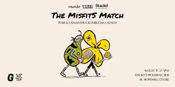 The Mis Fits Match Pear Osmanthus Kombucha Launch Pickleball 1