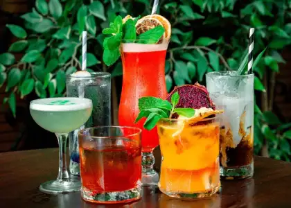 Cocktails on a table