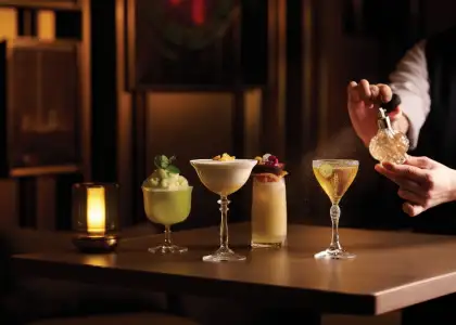 JW Marriott Hotel Hong Kong Happy Hour drink and food photo for happy hour