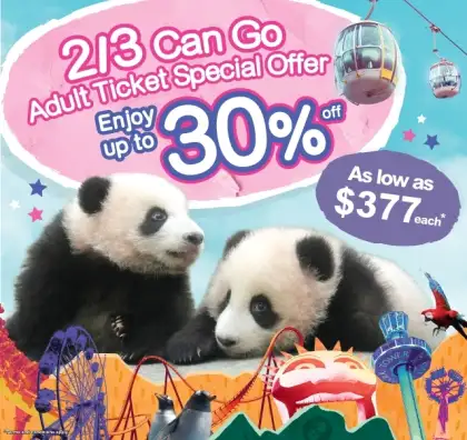 Hong Kong Ocean Park 2 3 Can Go Adult Ticket Package