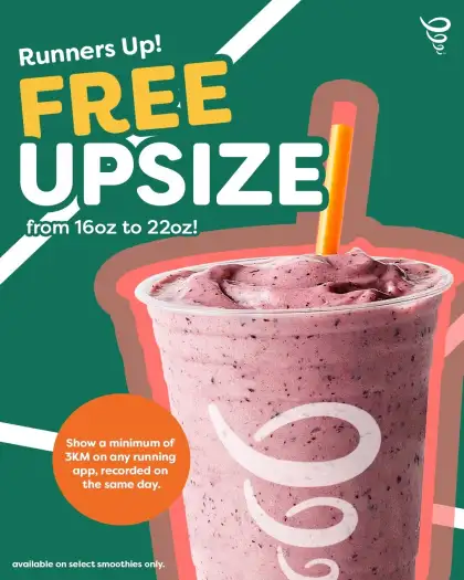 Jamba Juice Free Upsize with Your 3 K Run