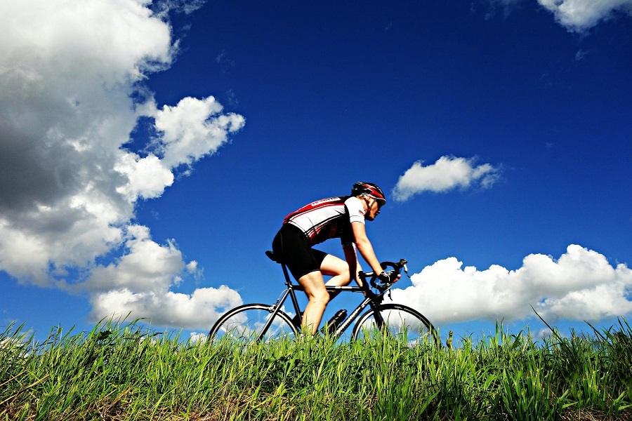 Man riding a bike