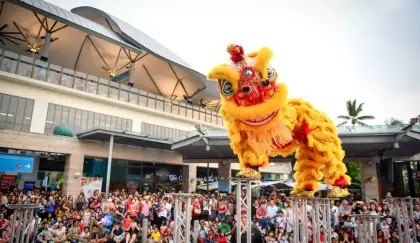 Sentosa Islang Singapore Lion and Dragon Dance Performance